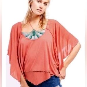 Free People Size Large Coral Top
